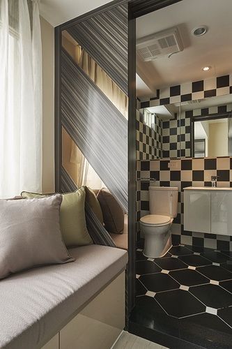 時尚風華-板橋國光路老國宅也有新生命 富亞室內裝修設計工程有限公司 浴室 磁磚