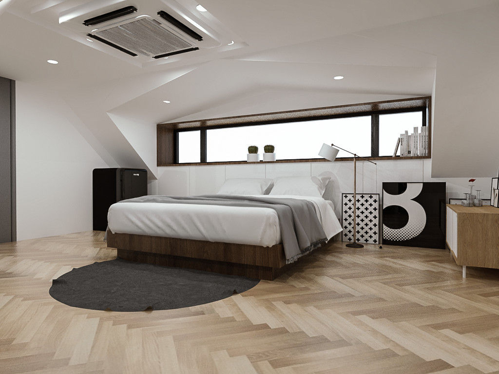 18평 작은 빌라 복층구조 인테리어, 디자인 이업 디자인 이업 Small bedroom Solid Wood Multicolored