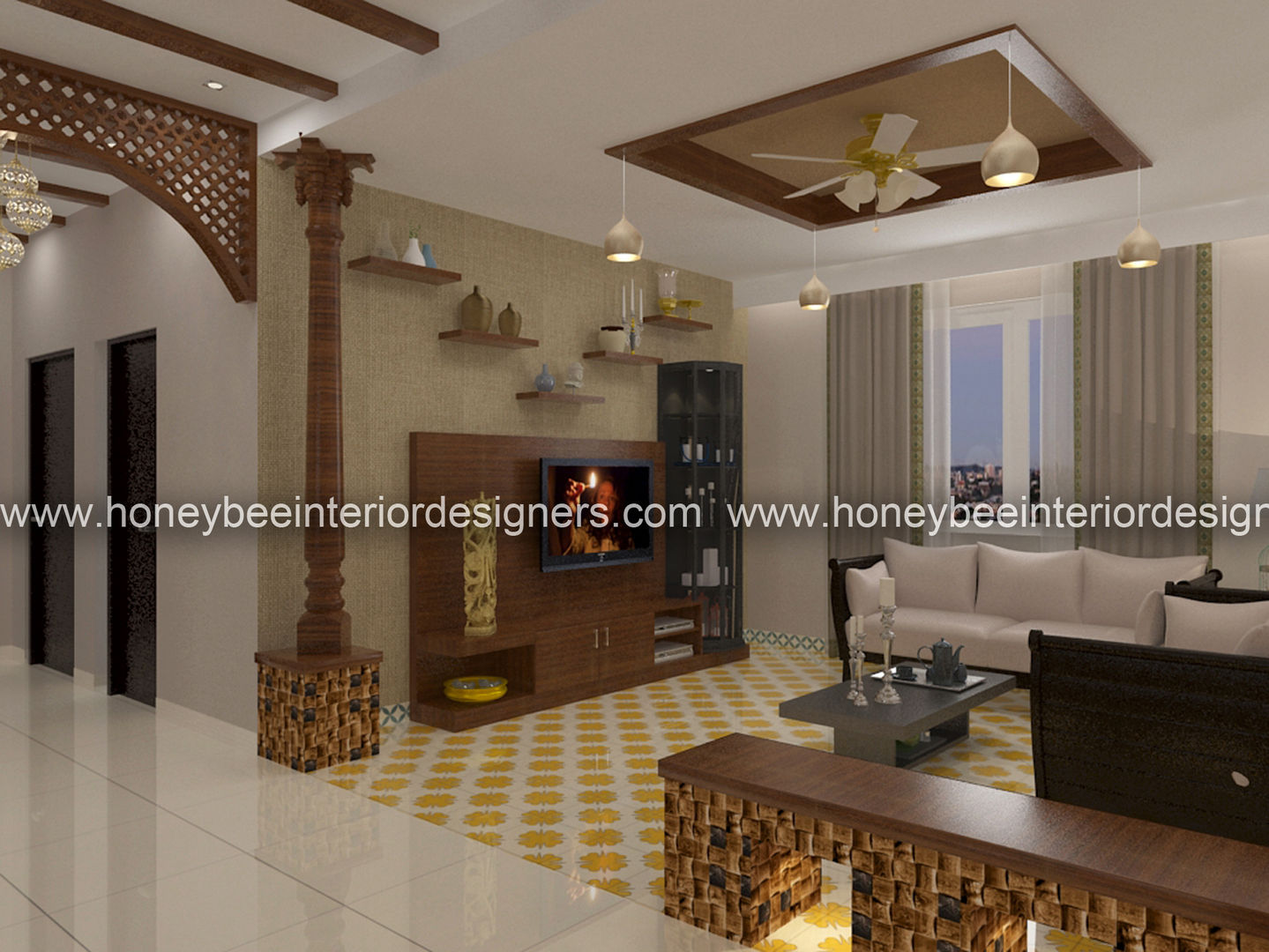 Apartment Design in a Traditional style, Honeybee Interior Designers Honeybee Interior Designers Salones clásicos