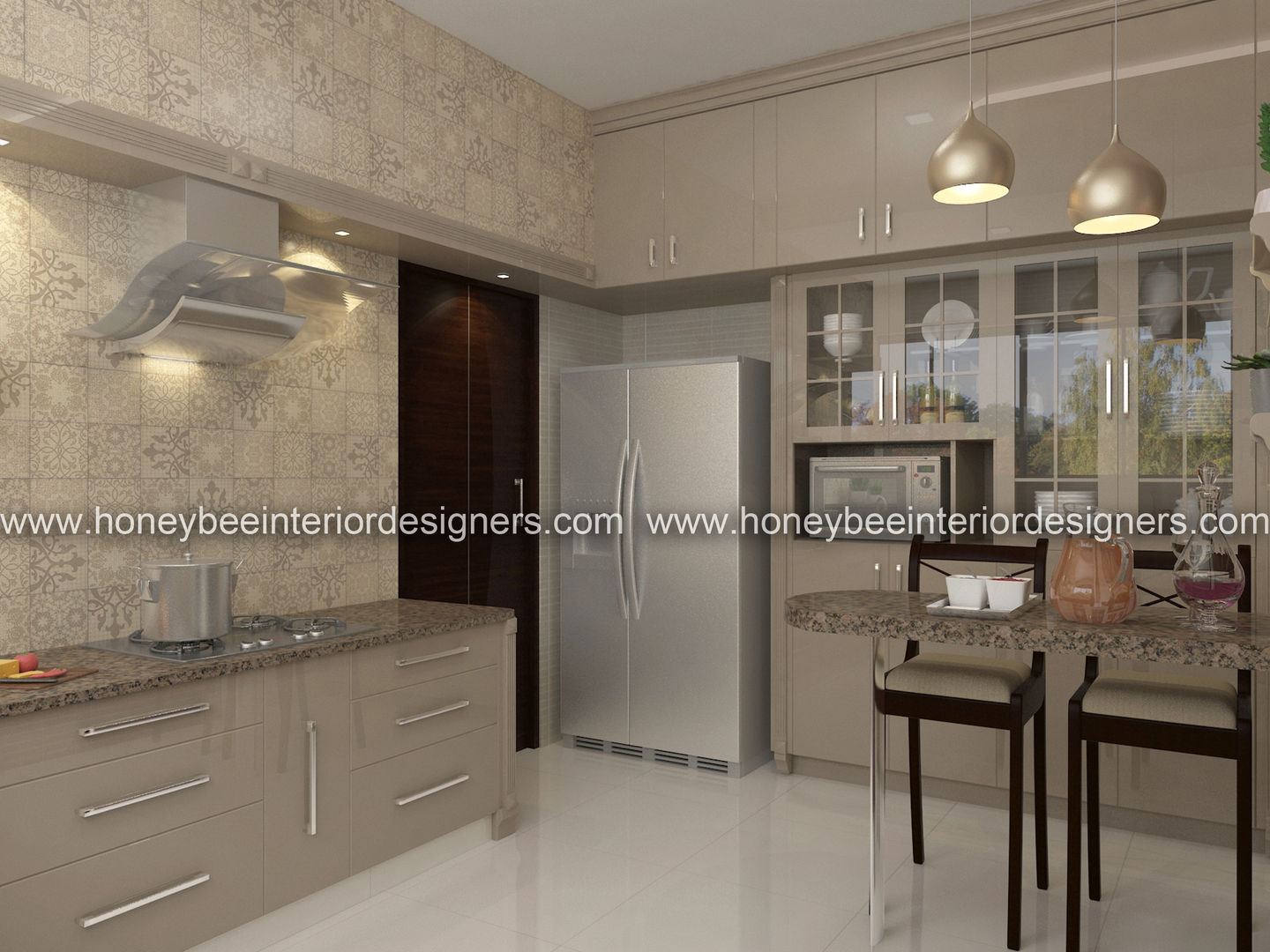 Apartment Design in a Traditional style, Honeybee Interior Designers Honeybee Interior Designers Cocinas eclécticas