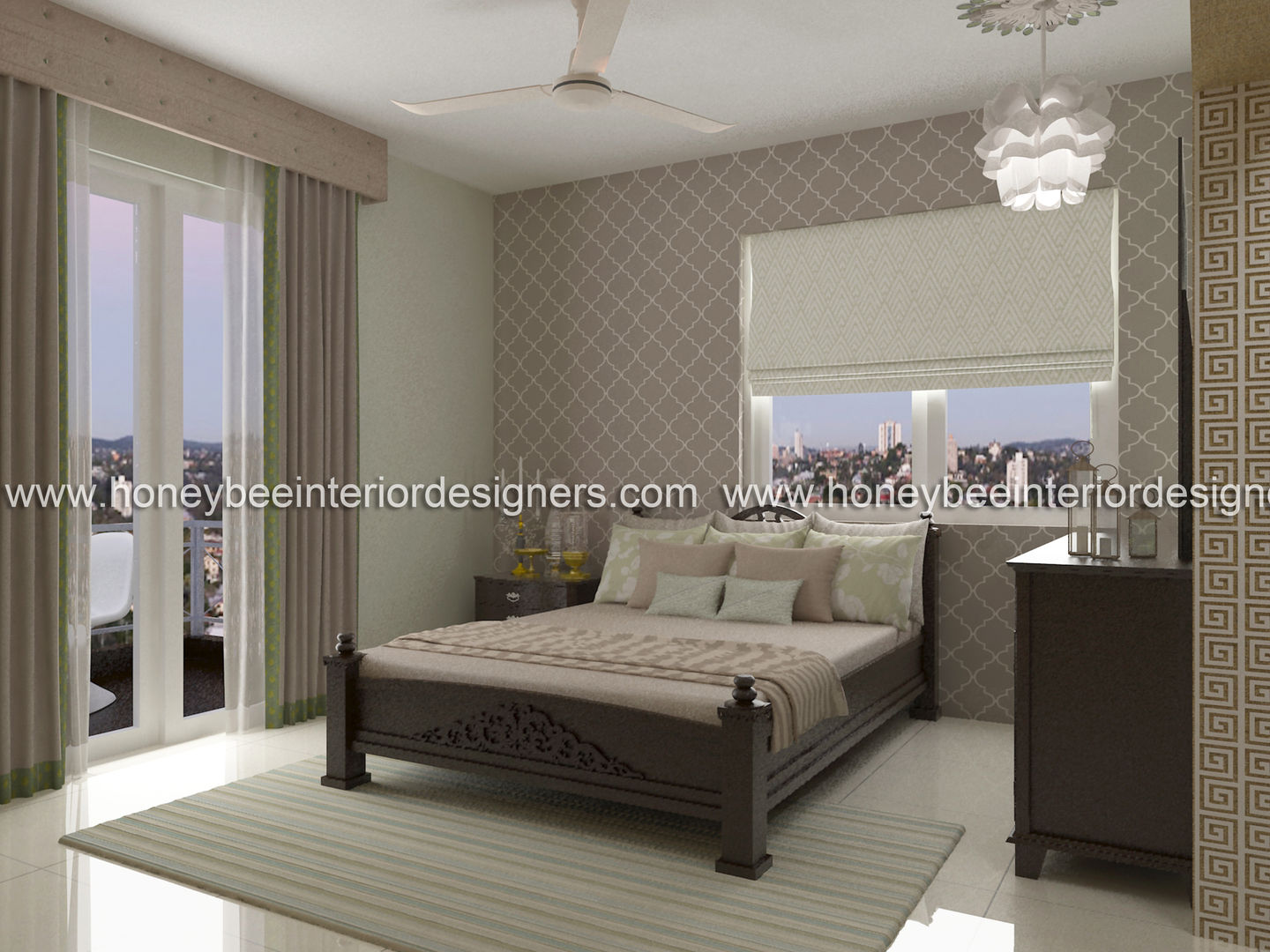 Apartment Design in a Traditional style, Honeybee Interior Designers Honeybee Interior Designers ห้องนอน