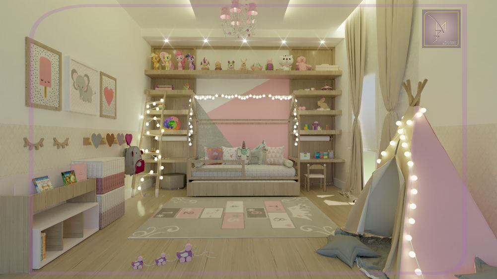 Quarto Menina , MD&D Arquitetura e Interiores MD&D Arquitetura e Interiores Stanza dei bambini moderna