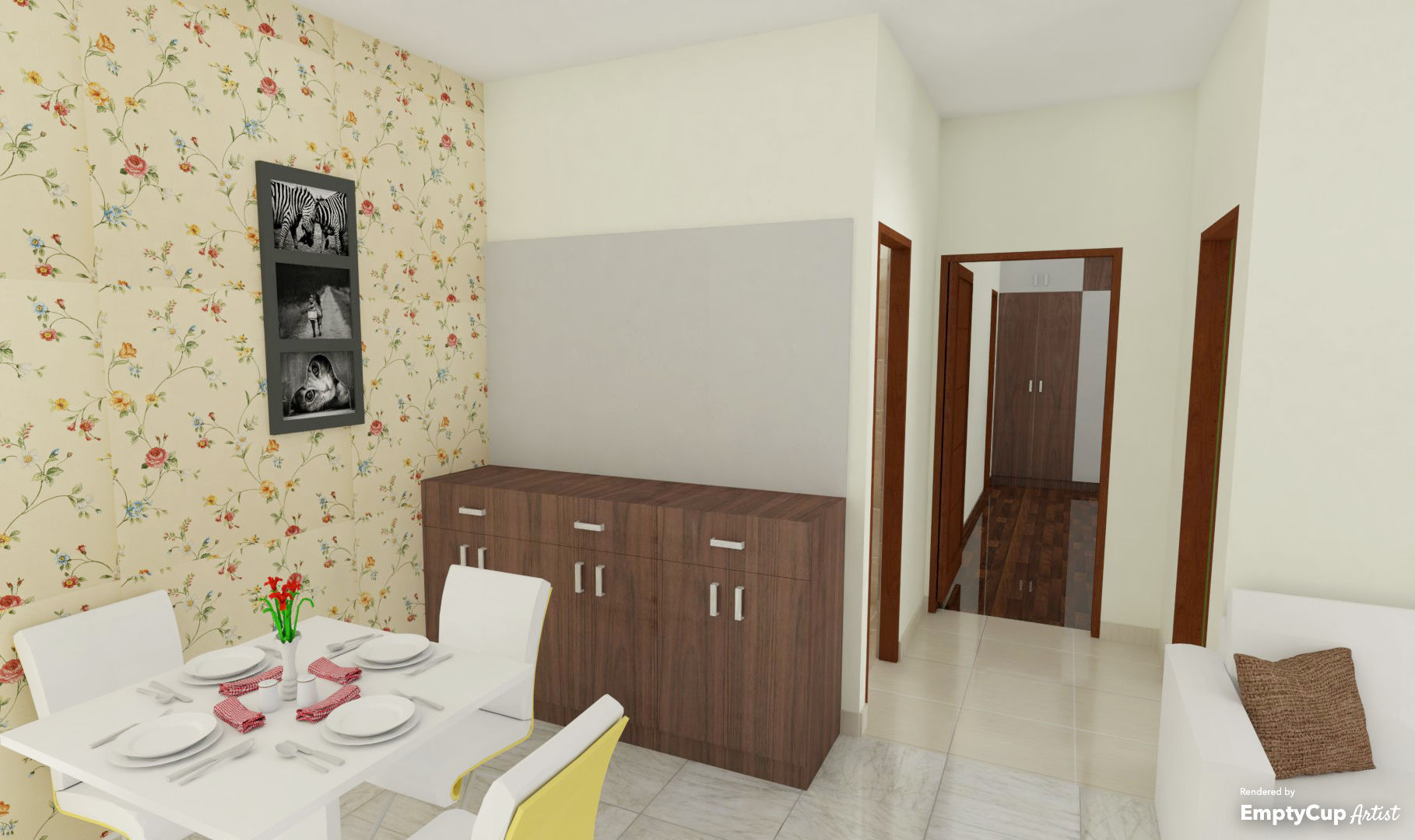 three bhk apartment in bangalore, SSDecor SSDecor Столовая комната в стиле модерн Изделия из древесины Прозрачный