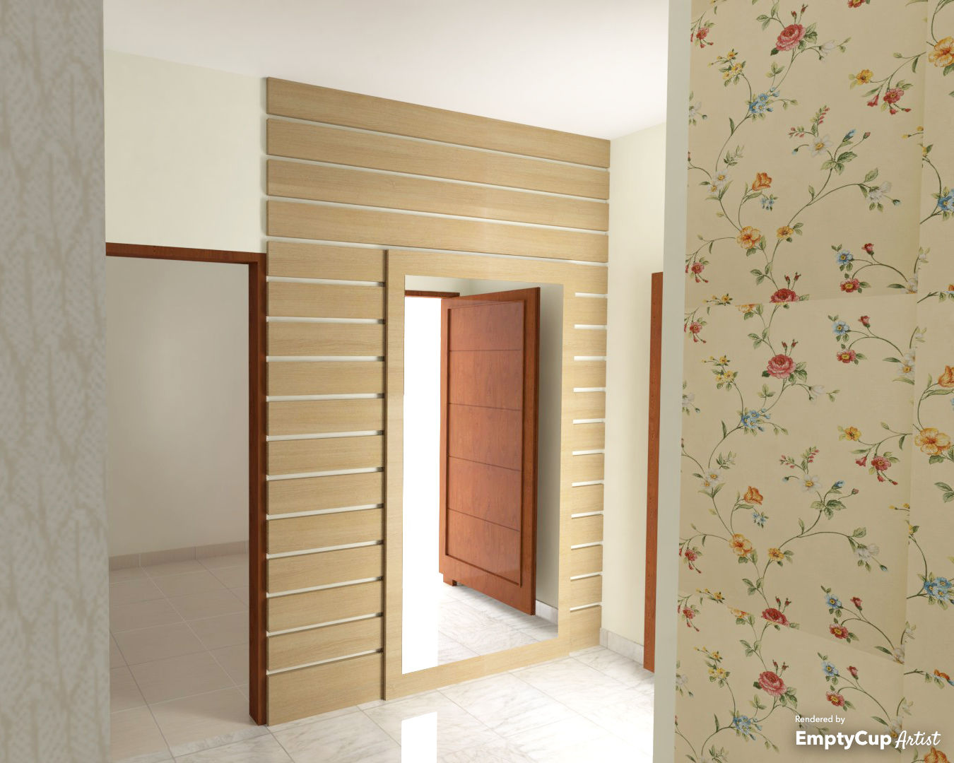 three bhk apartment in bangalore, SSDecor SSDecor Pasillos, vestíbulos y escaleras de estilo moderno Derivados de madera Transparente