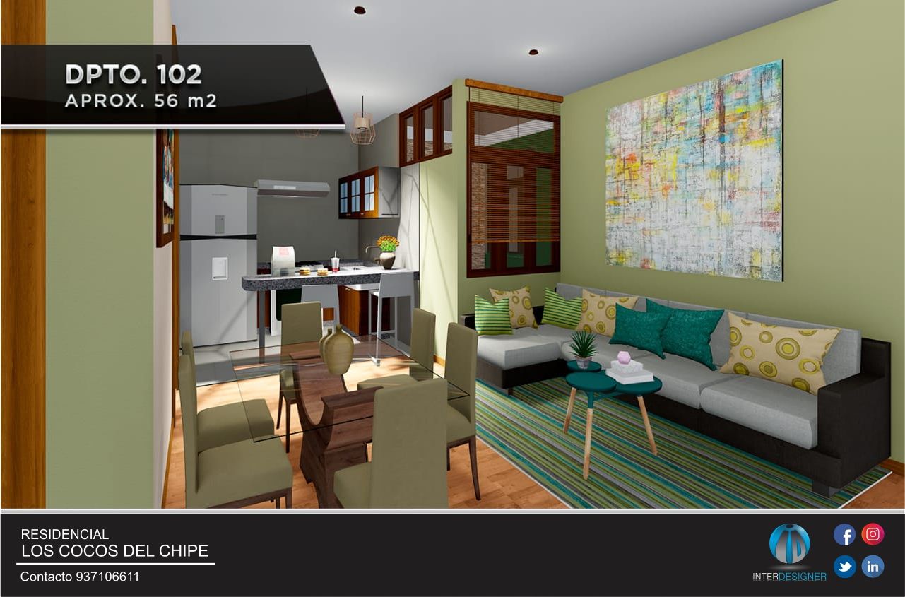 DEPARTAMENTO EN VENTA - NRO 102, Inter Designer Inter Designer منزل عائلي كبير