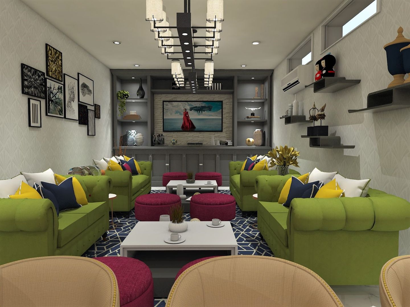 Basement Lounge and Bar Area, Paimaish Paimaish غرفة المعيشة خشب متين Multicolored