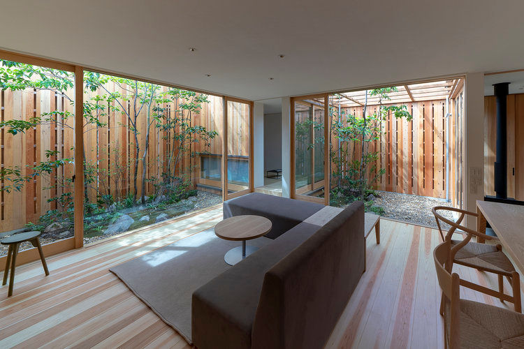 明石の家 house in akashi, arbol arbol Salones de estilo minimalista