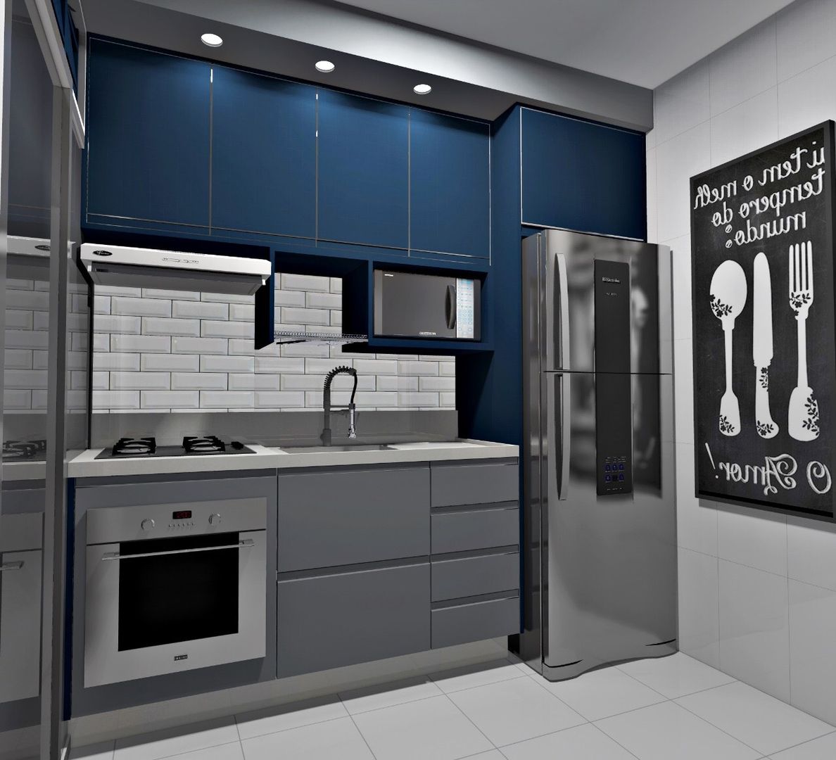 Cozinha | Apartamento, Planejadecor Planejadecor Small kitchens