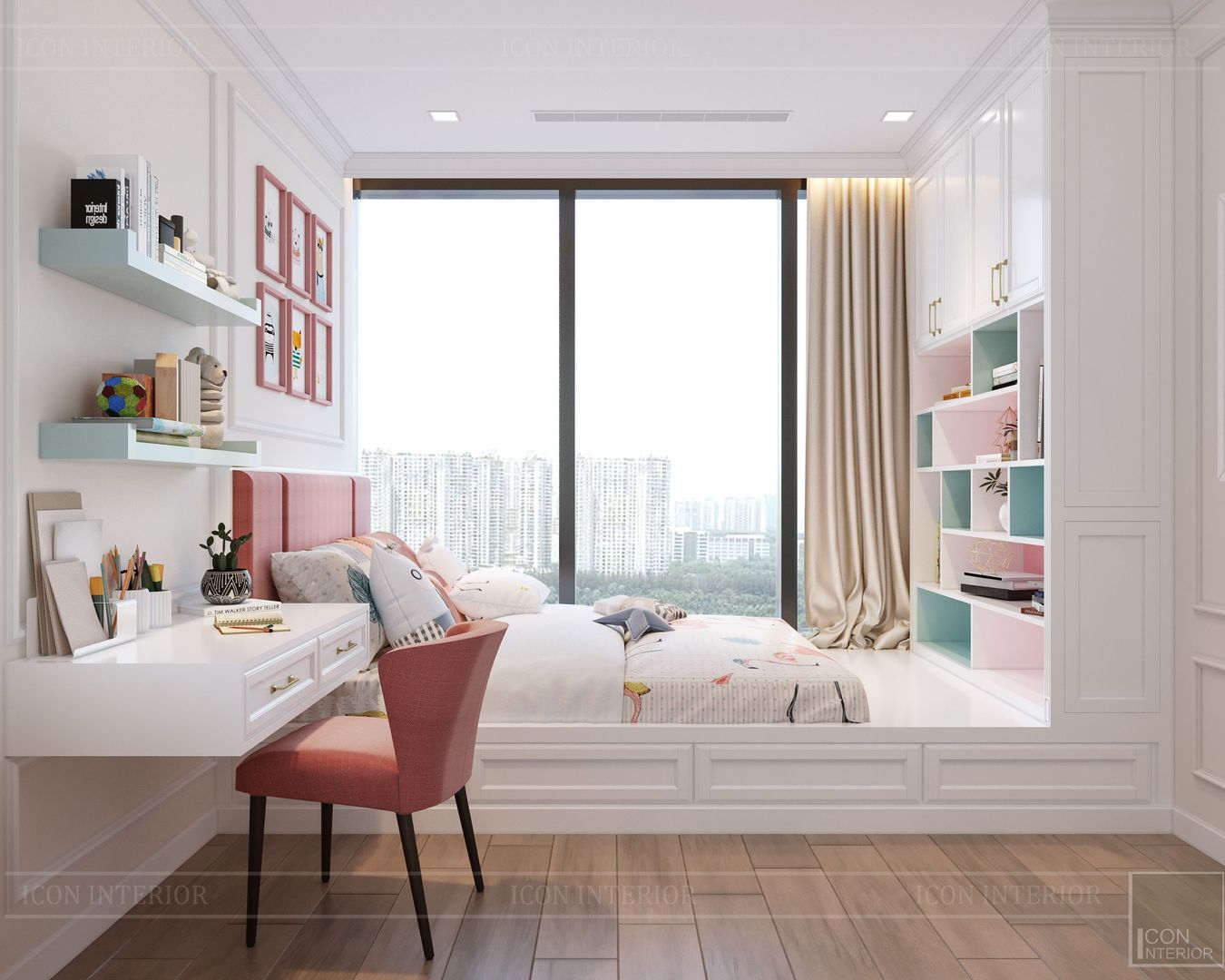 Phong cách Art Deco và New York Style kết hợp trong thiết kế nội thất căn hộ Vinhomes Golden River, ICON INTERIOR ICON INTERIOR Modern nursery/kids room