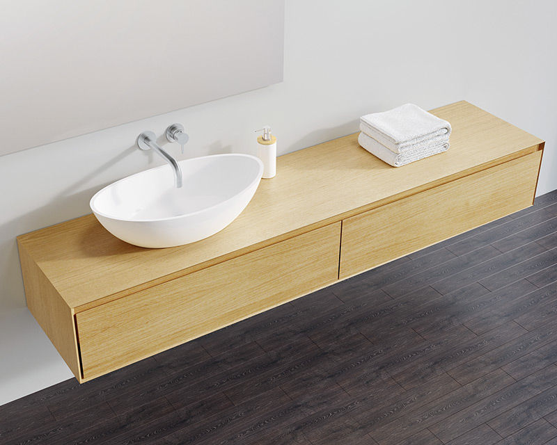 Erstklassige Badmöbel aus Holz von Badeloft, Badeloft - Badewannen und Waschbecken aus Mineralguss und Marmor Badeloft - Badewannen und Waschbecken aus Mineralguss und Marmor Modern bathroom Wood Wood effect Storage