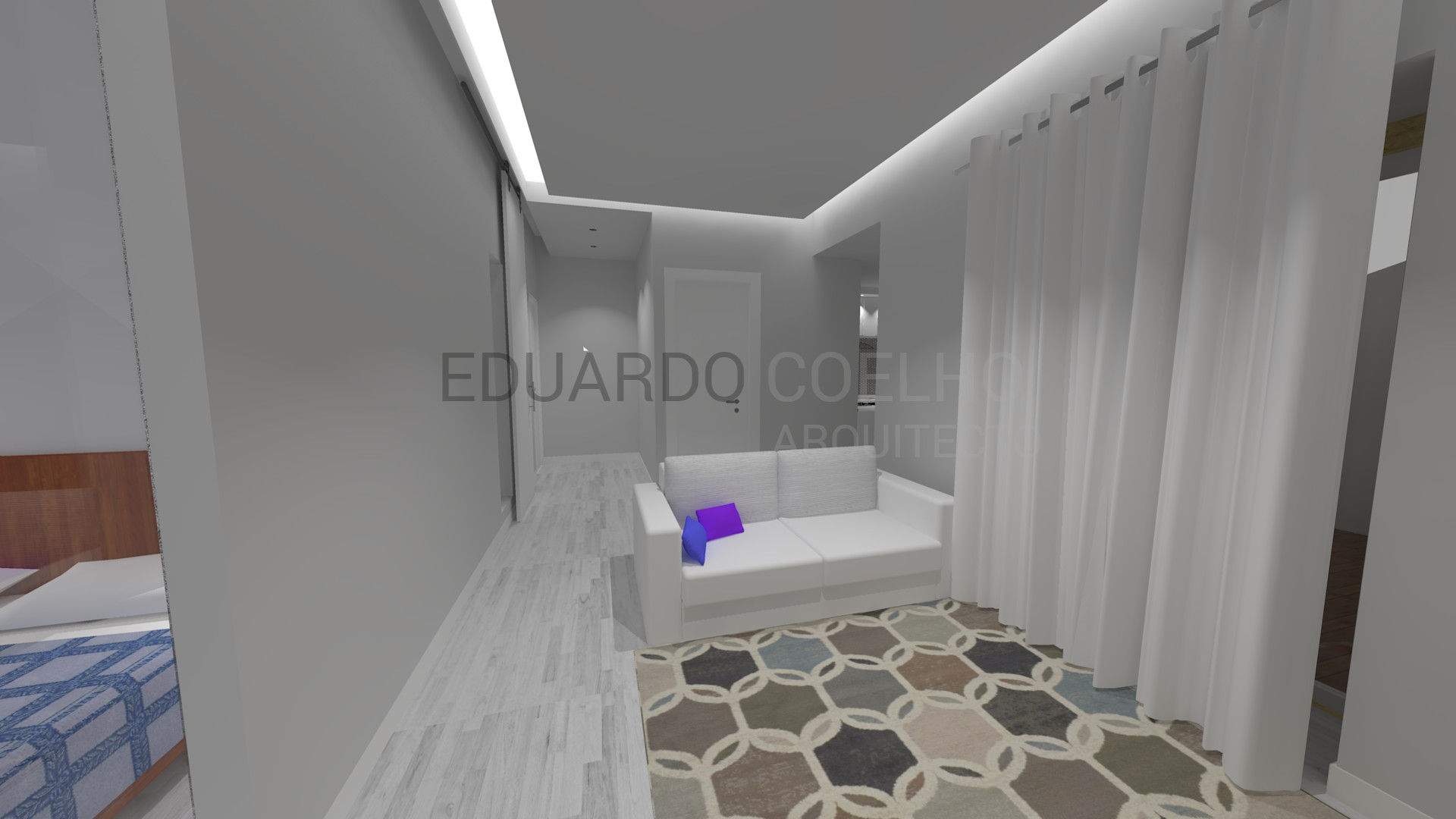 APARTAMENTO T0, Eduardo Coelho Arquitecto Eduardo Coelho Arquitecto モダンデザインの リビング