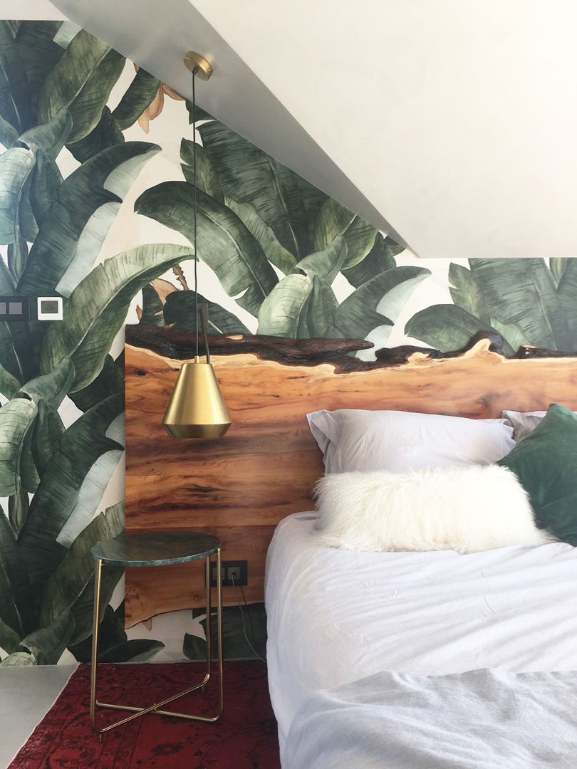 Cabecero macizo de madera homify Dormitorios de estilo rústico Madera maciza Multicolor dormitorio,cabecero madera,ecléctico