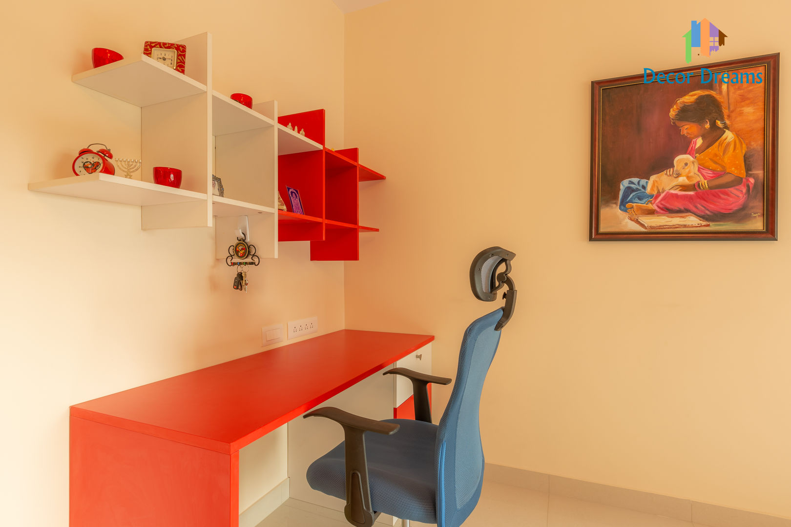 Brigade Meadows, 3 BHK—Dr. Usha & Dr. Mohan, DECOR DREAMS DECOR DREAMS مكتب عمل أو دراسة