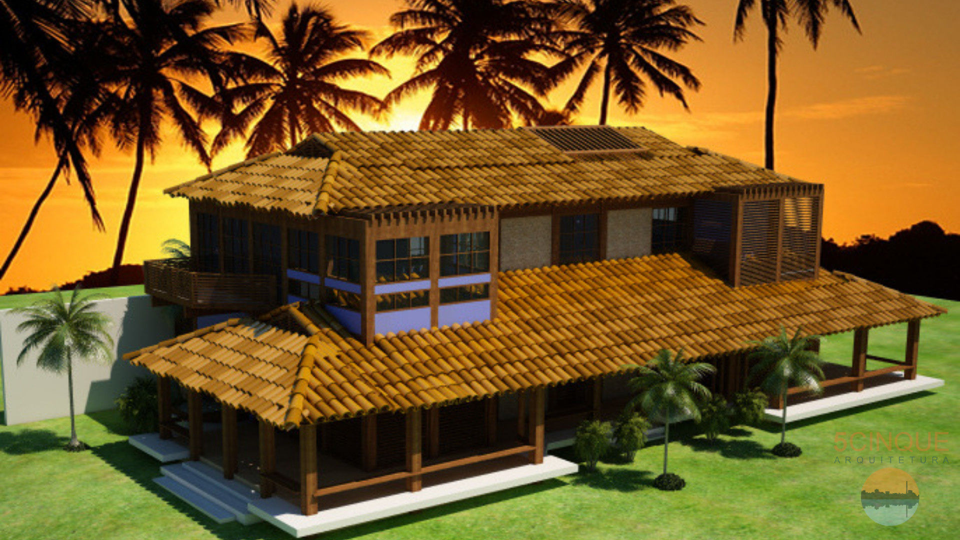 Casa de Praia com Iluminação Natural, 5CINQUE ARQUITETURA LTDA 5CINQUE ARQUITETURA LTDA Tropical style houses