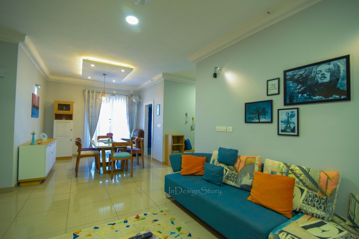 3BHK Apartment in Prestige Ferns Residency , InDesign Story InDesign Story Salas / recibidores Contrachapado