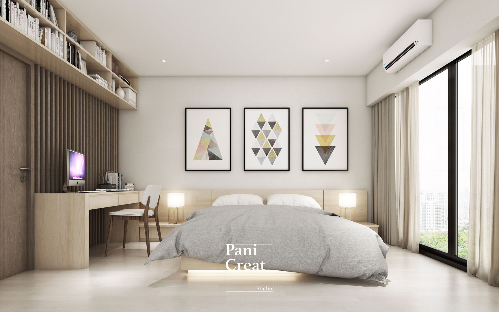 Grand Park View Condo อโศก, PANI CREAT STUDIO CO., LTD. PANI CREAT STUDIO CO., LTD. Dormitorios pequeños