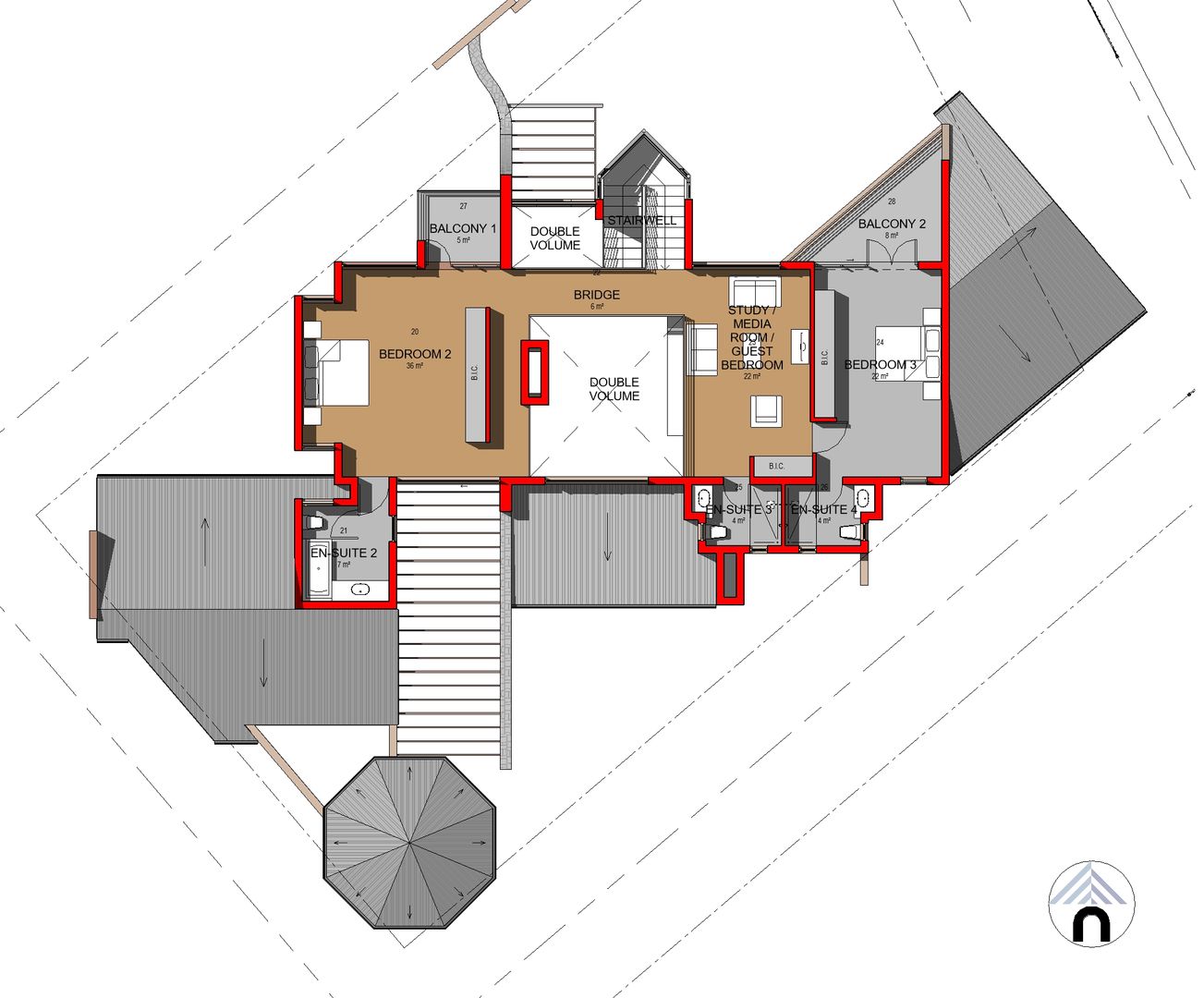 FIRST FLOOR PLAN Nuclei Lifestyle Design Modern houses