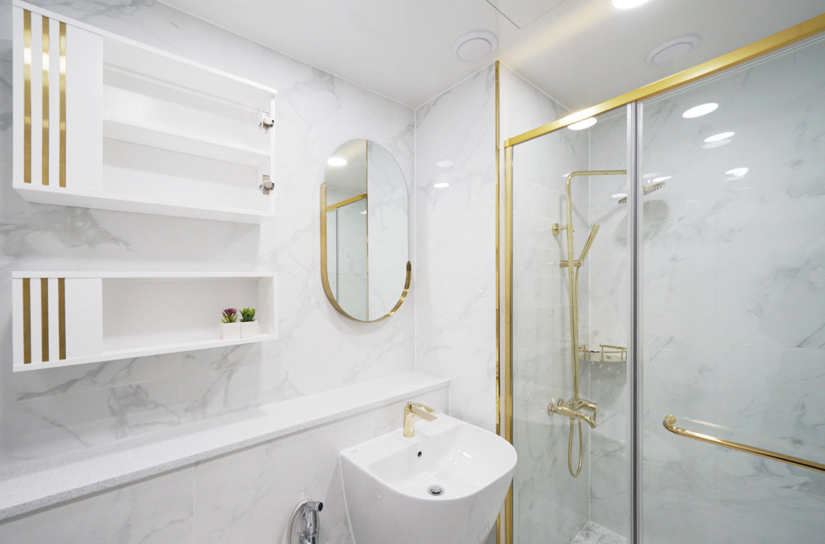 송도 퍼스트월드 골드포인트 모던하우스, 디자인 아버 디자인 아버 現代浴室設計點子、靈感&圖片