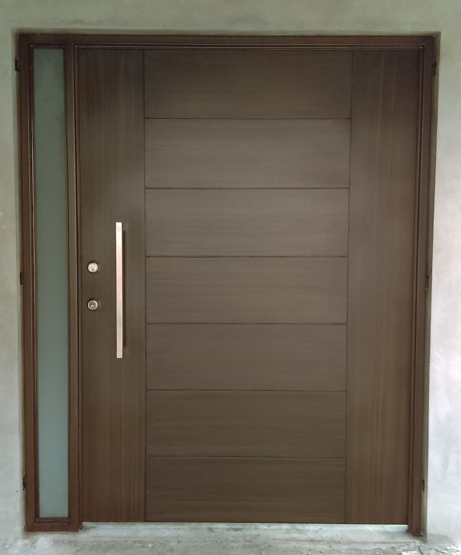 Puerta principal imitación madera, Herrería CHS Herrería CHS Portas de entrada Ferro/Aço