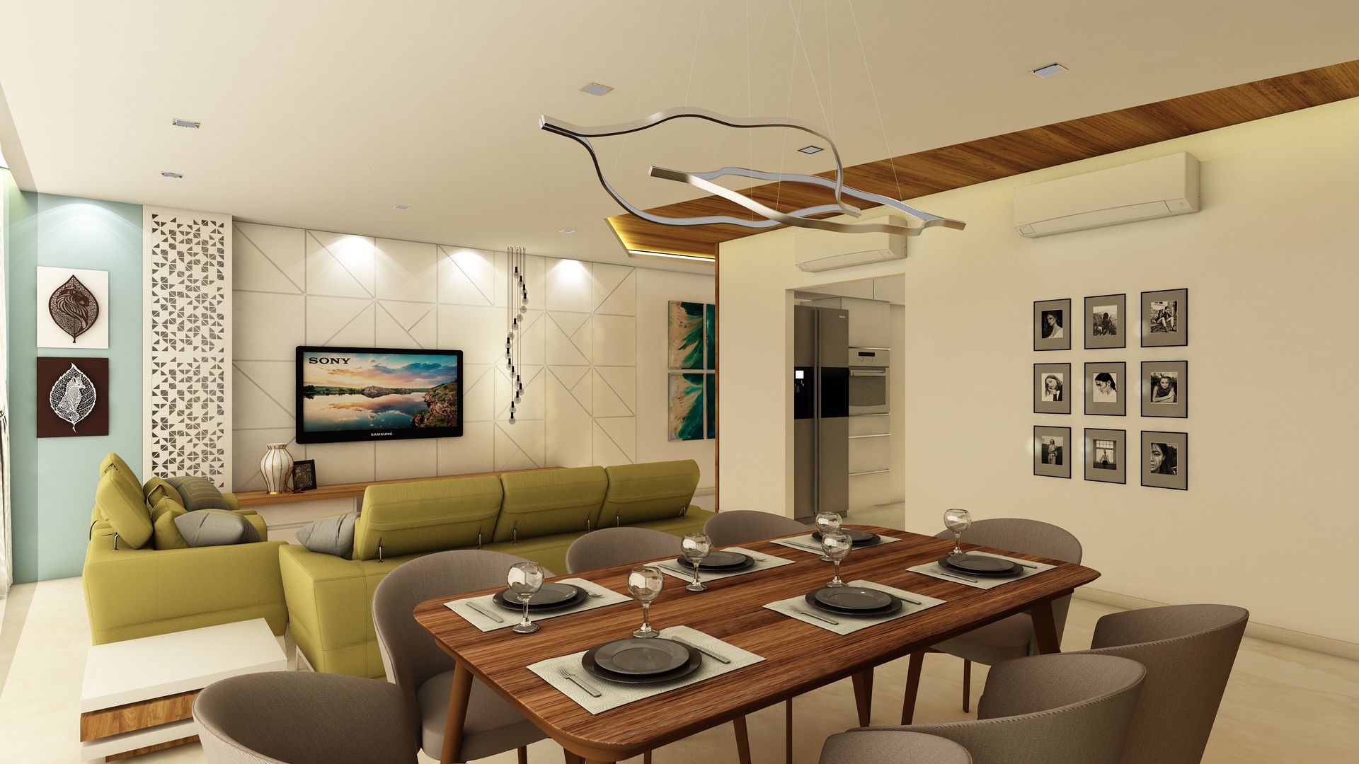 3BHK @ OBEROI ESQUIRE, Midas Dezign Midas Dezign Столовая комната в стиле минимализм