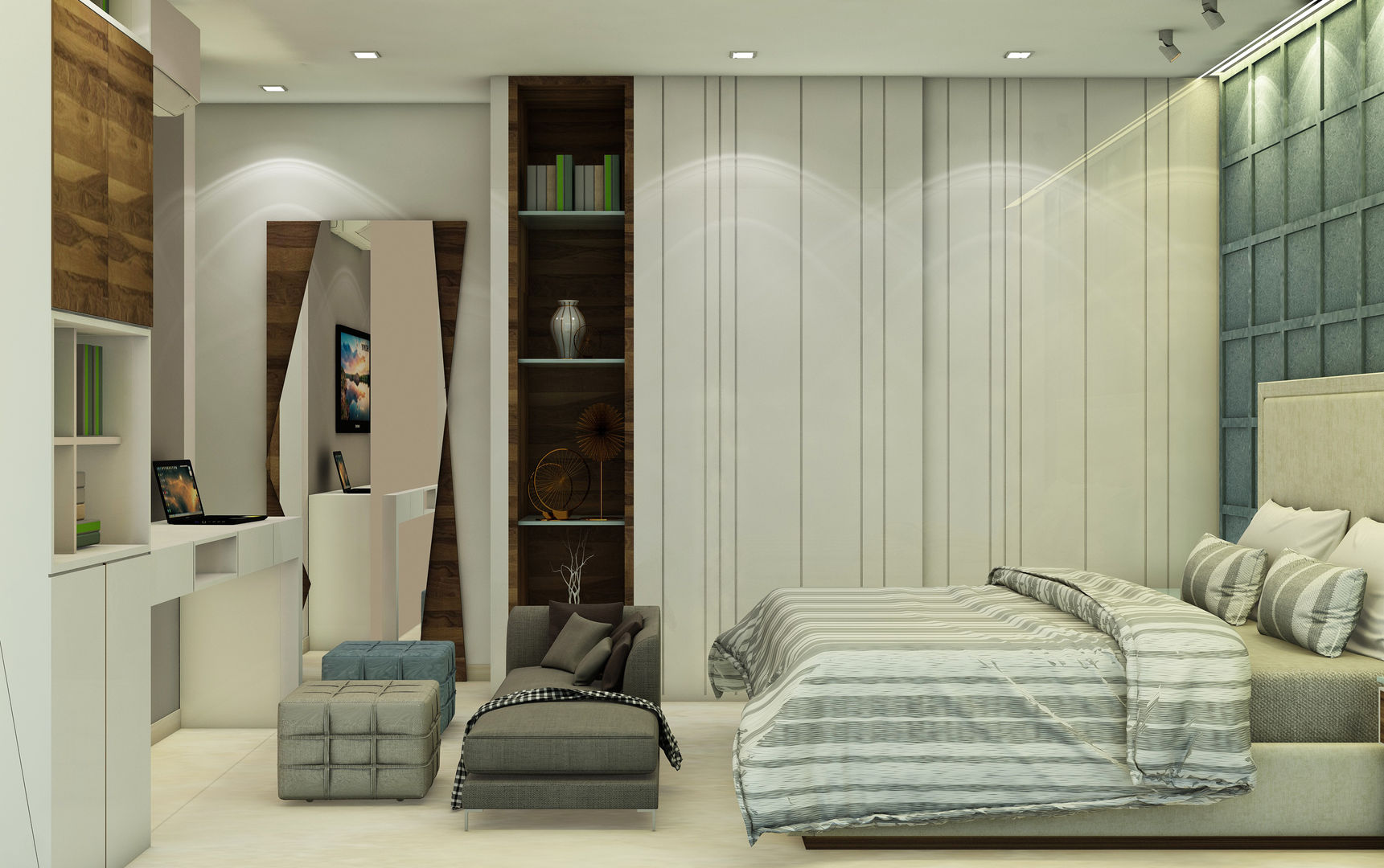 3BHK @ OBEROI ESQUIRE, Midas Dezign Midas Dezign Modern style bedroom