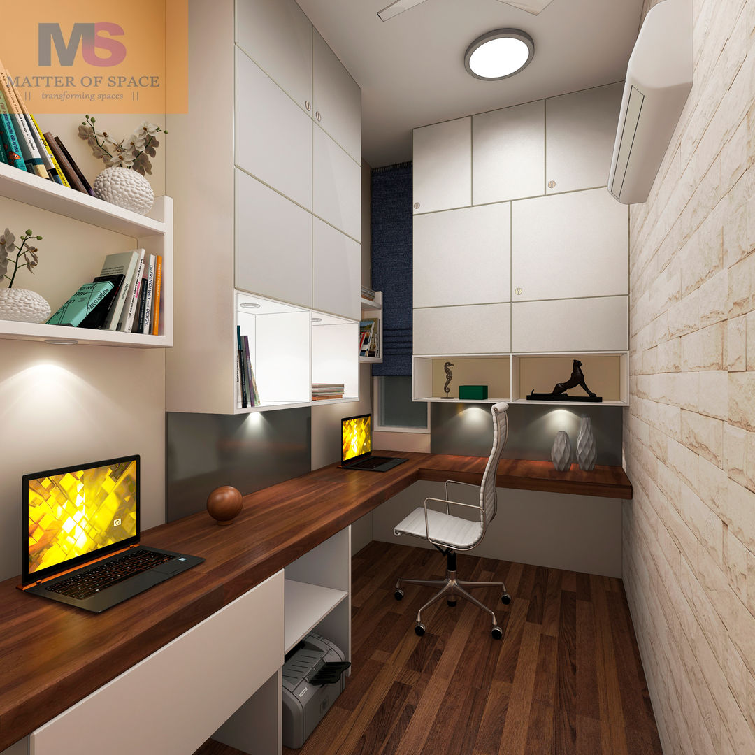 Matter Of Space Pvt Minimalst style study/office Wood Wood effect Cupboards & shelving