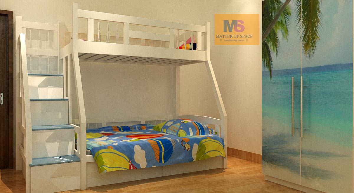 Matter Of Space Pvt Minimalist bedroom Plywood Beds & headboards