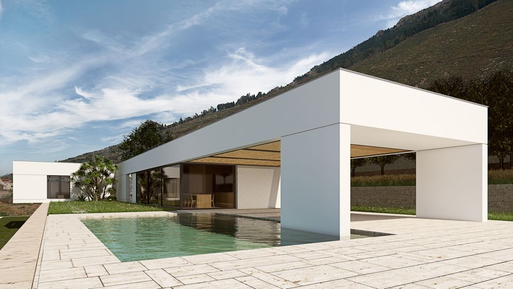 Contemporary House in Sicily ALESSIO LO BELLO ARCHITETTO a Palermo Pool Stone pool,terrace,pergola,garden