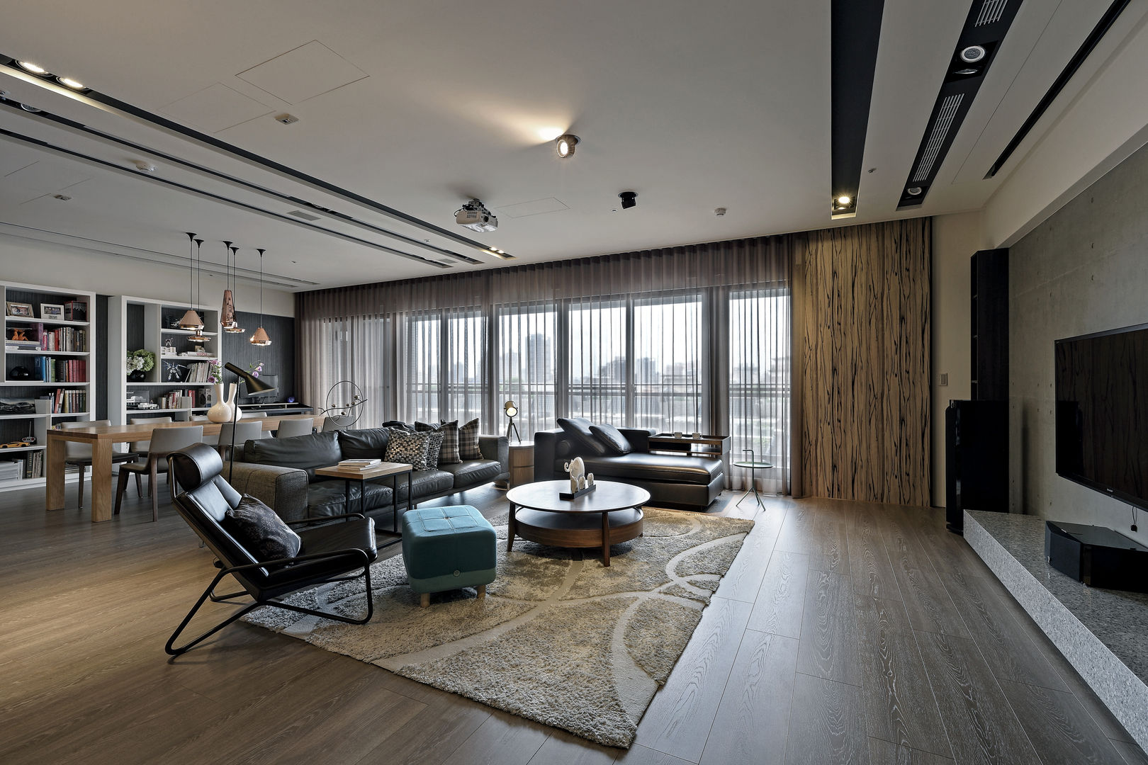 由鉅三希 5F, 台中室內設計-築采設計 台中室內設計-築采設計 Modern living room