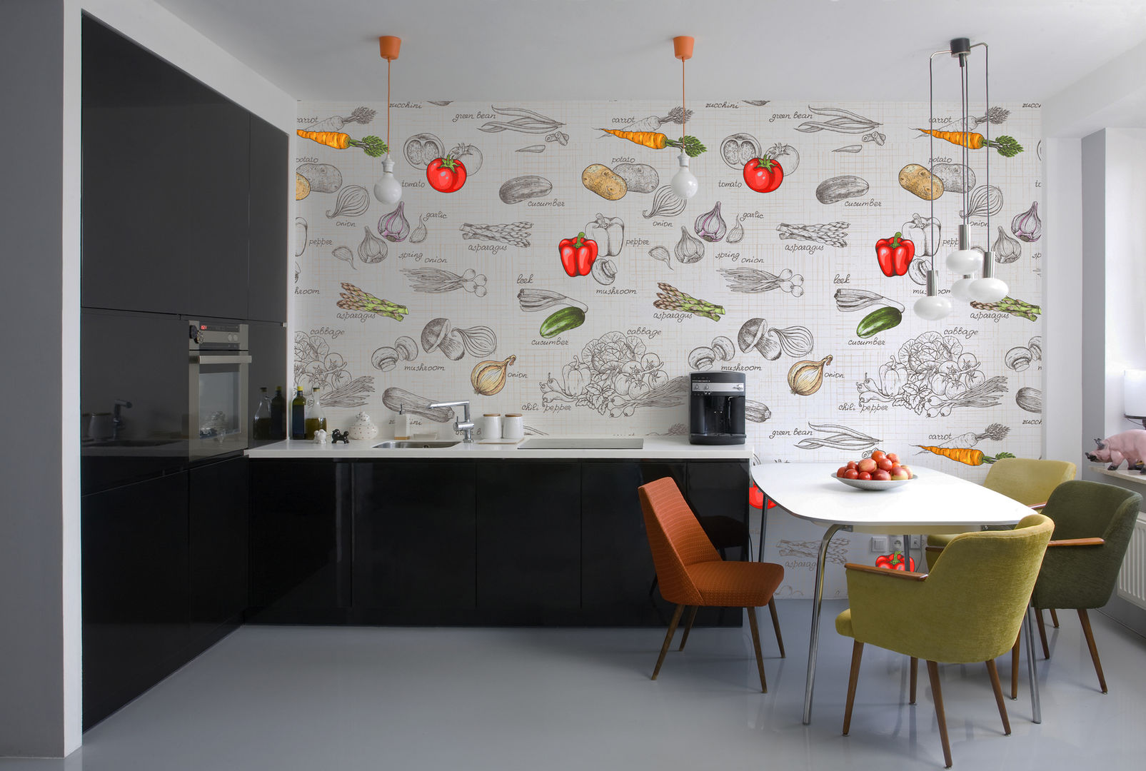 Papel tapiz personalizado en cocina. Kromart Wallcoverings - Papel Tapiz Personalizado Cocinas pequeñas
