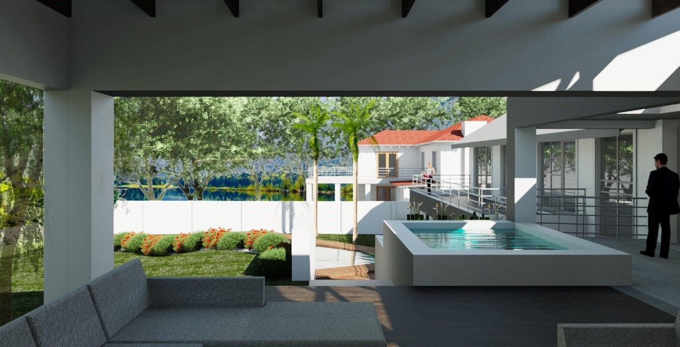 Exterior view – entertainment area (after) Nuclei Lifestyle Design Modern terrace