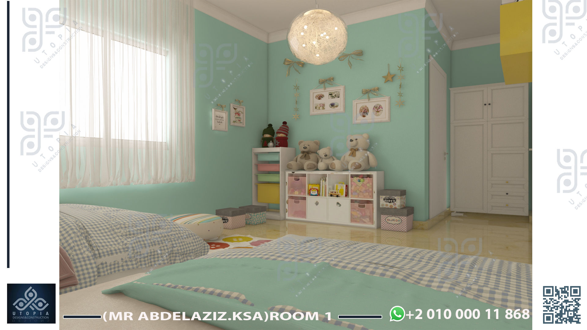 العزيزيه بالمملكة السعودية, UTOPIA DESIGNS AND CONSTRUCTION UTOPIA DESIGNS AND CONSTRUCTION Habitaciones para niños de estilo moderno