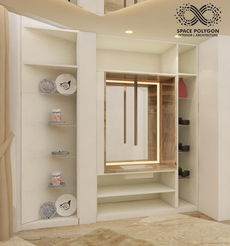 Residential Apartment at Metrozone ,Chennai, Space Polygon Space Polygon غرفة السفرة Dressers & sideboards