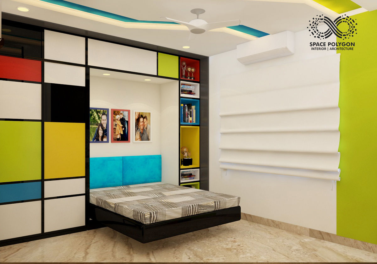 Residential Apartment at Metrozone ,Chennai, Space Polygon Space Polygon غرفة نوم Beds & headboards