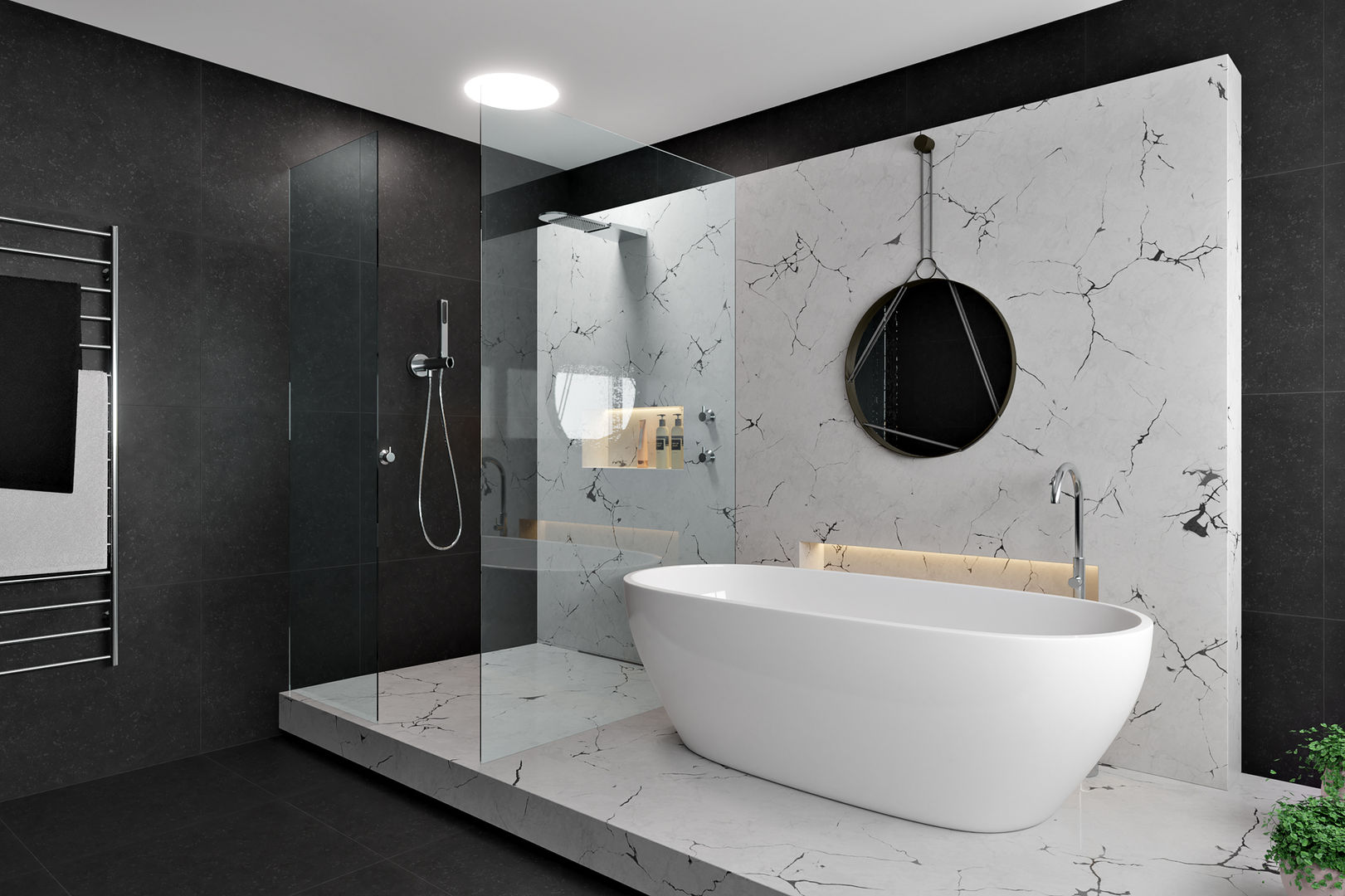 Marble Bathroom, Zero Point Visuals Zero Point Visuals Banheiros modernos Mármore