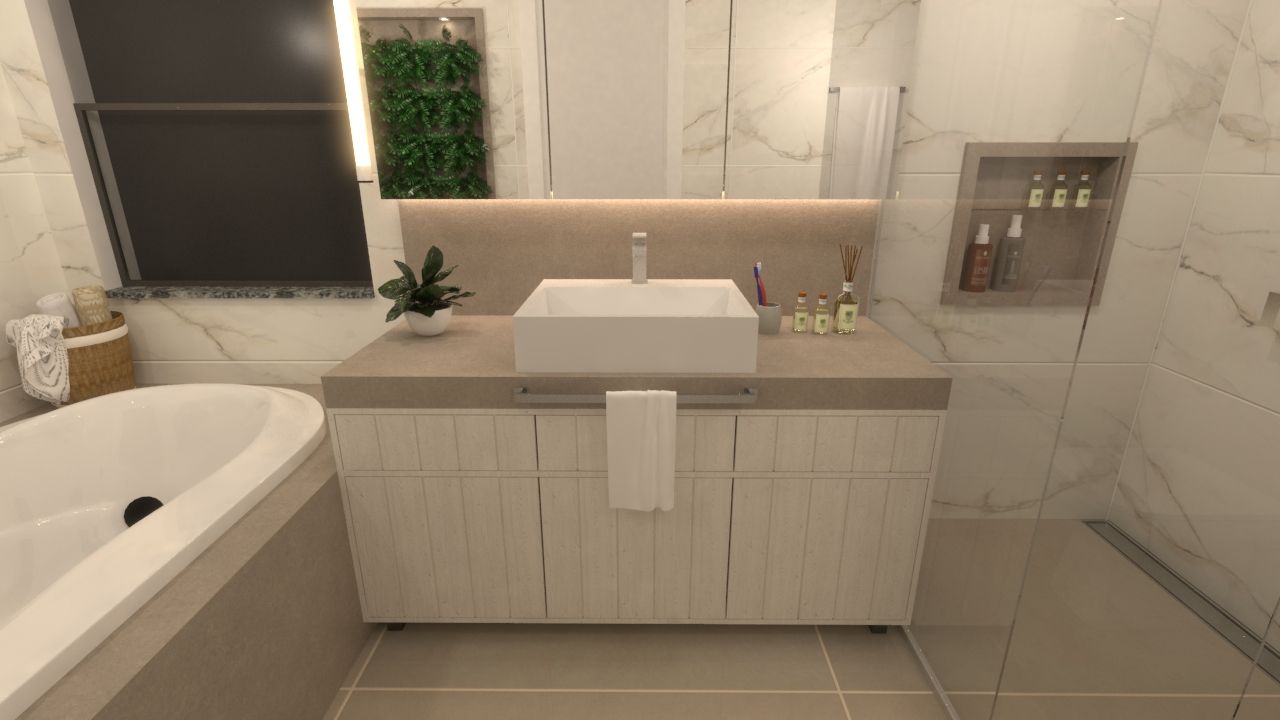 Banheiro amplo, Revisite Revisite Modern bathroom