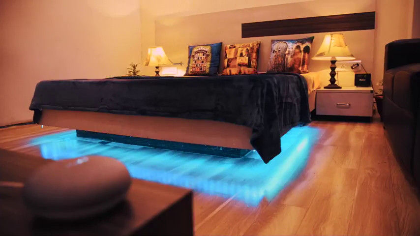 Bedroom Underglow Using RGB Lighting Urobo Home Automation Modern style bedroom
