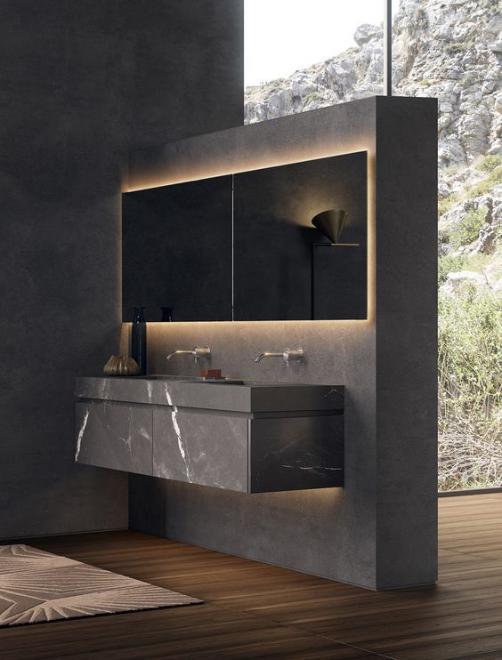 Lavabo en Microcemento Cocinas y muebles especiales Baños de estilo minimalista Concreto Lavabos