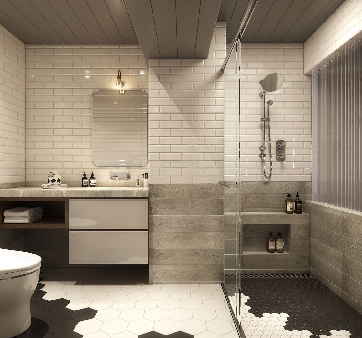 百玥空間設計 ─ 微醺, 百玥空間設計 百玥空間設計 Modern bathroom Tiles