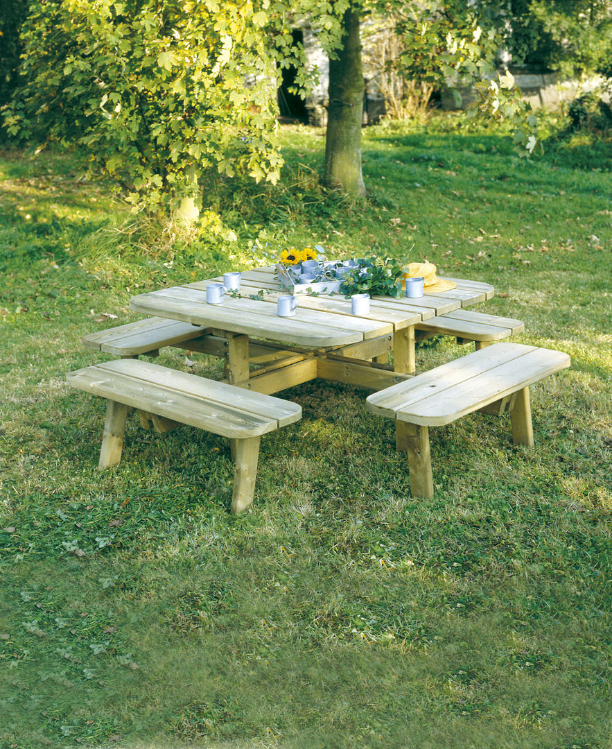 TAVOLI PICNIC, ONLYWOOD ONLYWOOD Jardines de estilo clásico Madera Acabado en madera Mobiliario