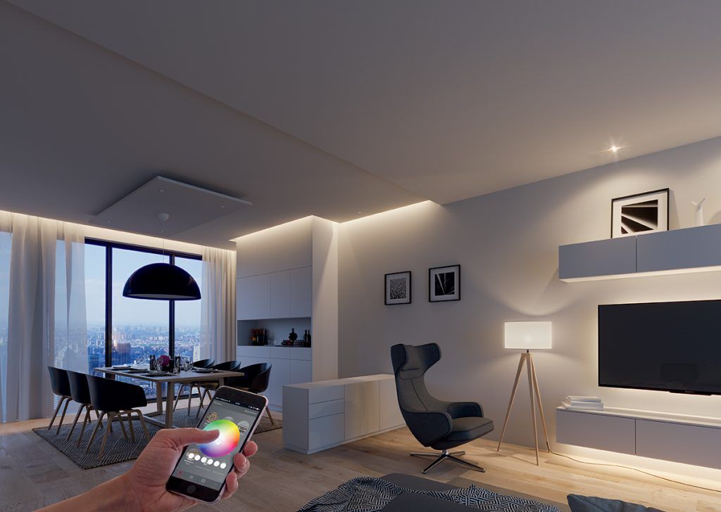 Smart Lighting homify モダンデザインの 多目的室 アクセサリー＆デコレーション