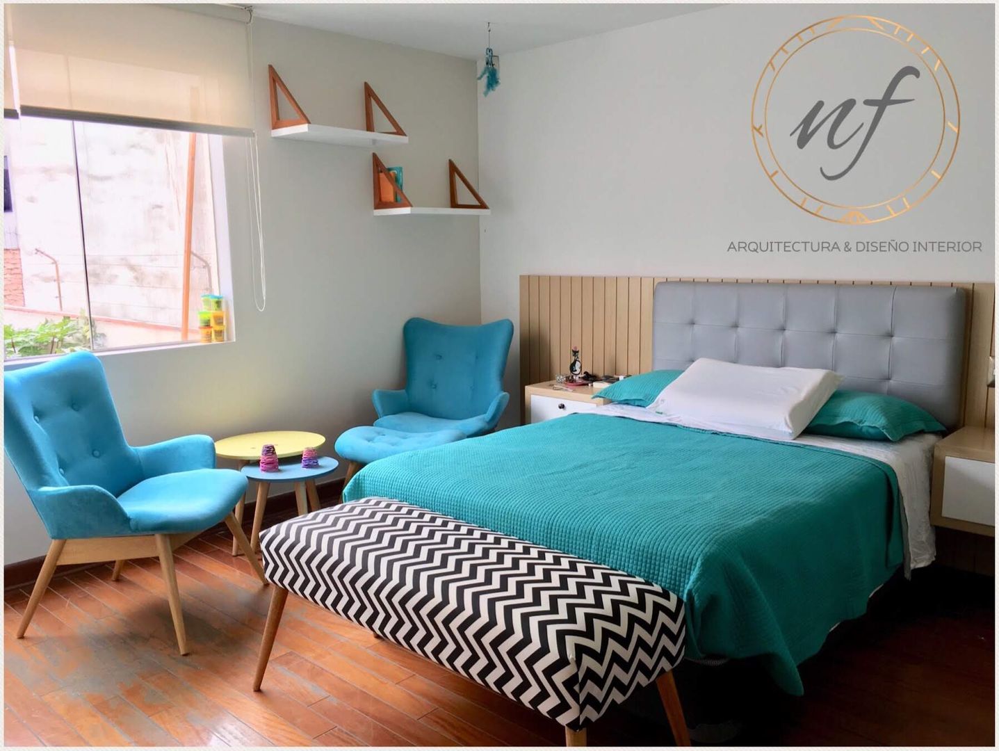 PROYECTO RESIDENCIAL - Dormitorio Jovencita, NF Diseño de Interiores NF Diseño de Interiores ห้องนอน