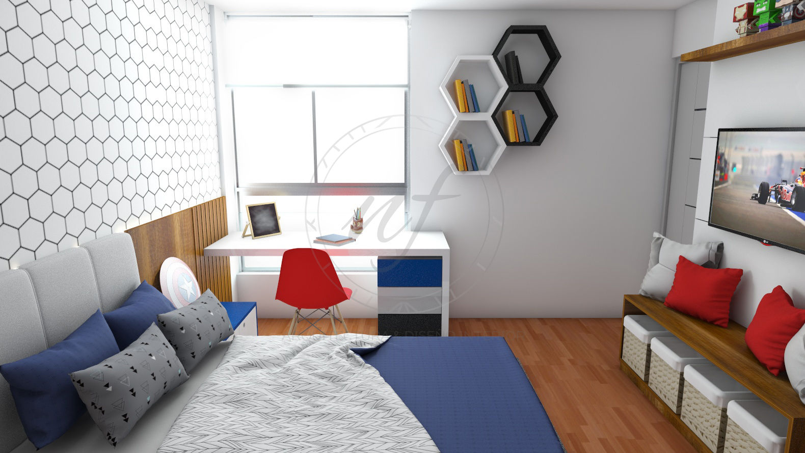 PROYECTO ARREDONDO, NF Diseño de Interiores NF Diseño de Interiores Camera da letto moderna