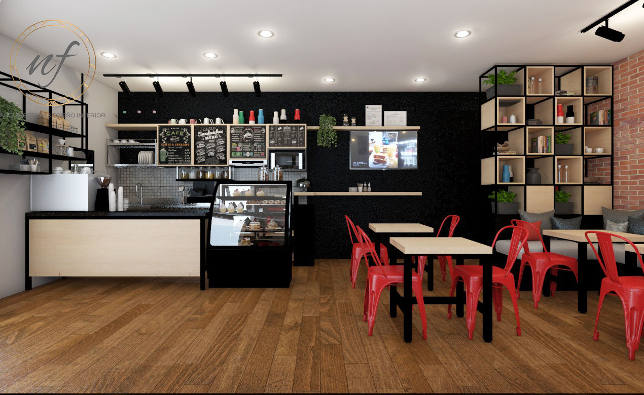 PROYECTO CAFETERIA RED HEAD COFFEE SHOP , NF Diseño de Interiores NF Diseño de Interiores 상업공간 레스토랑