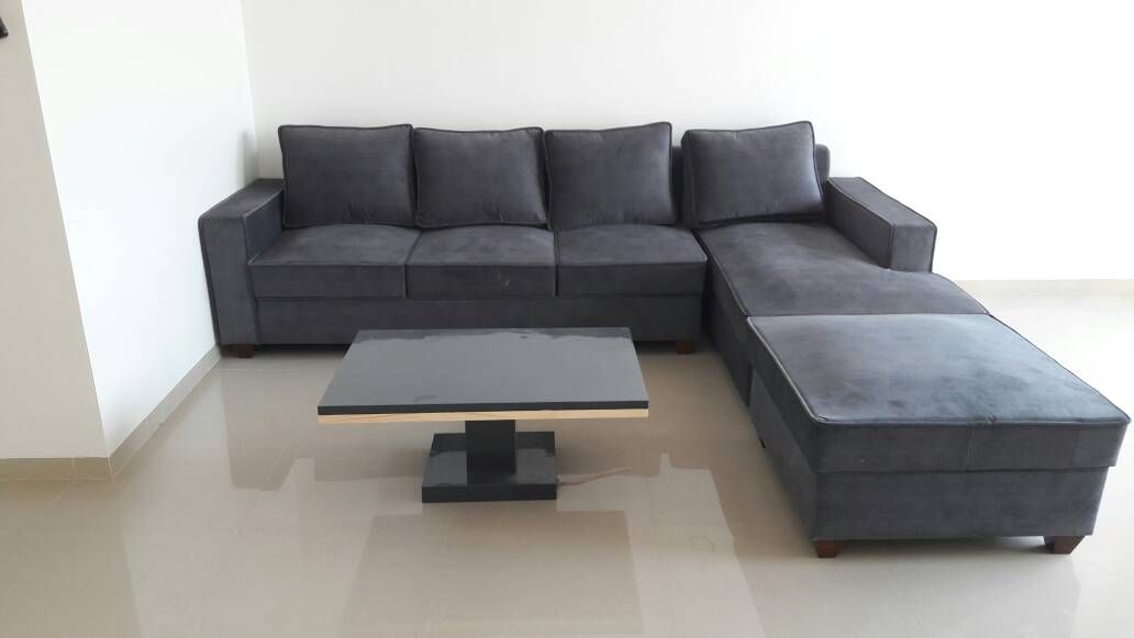 GREY SOFA IN LIVING decorMyPlace Living room Plywood