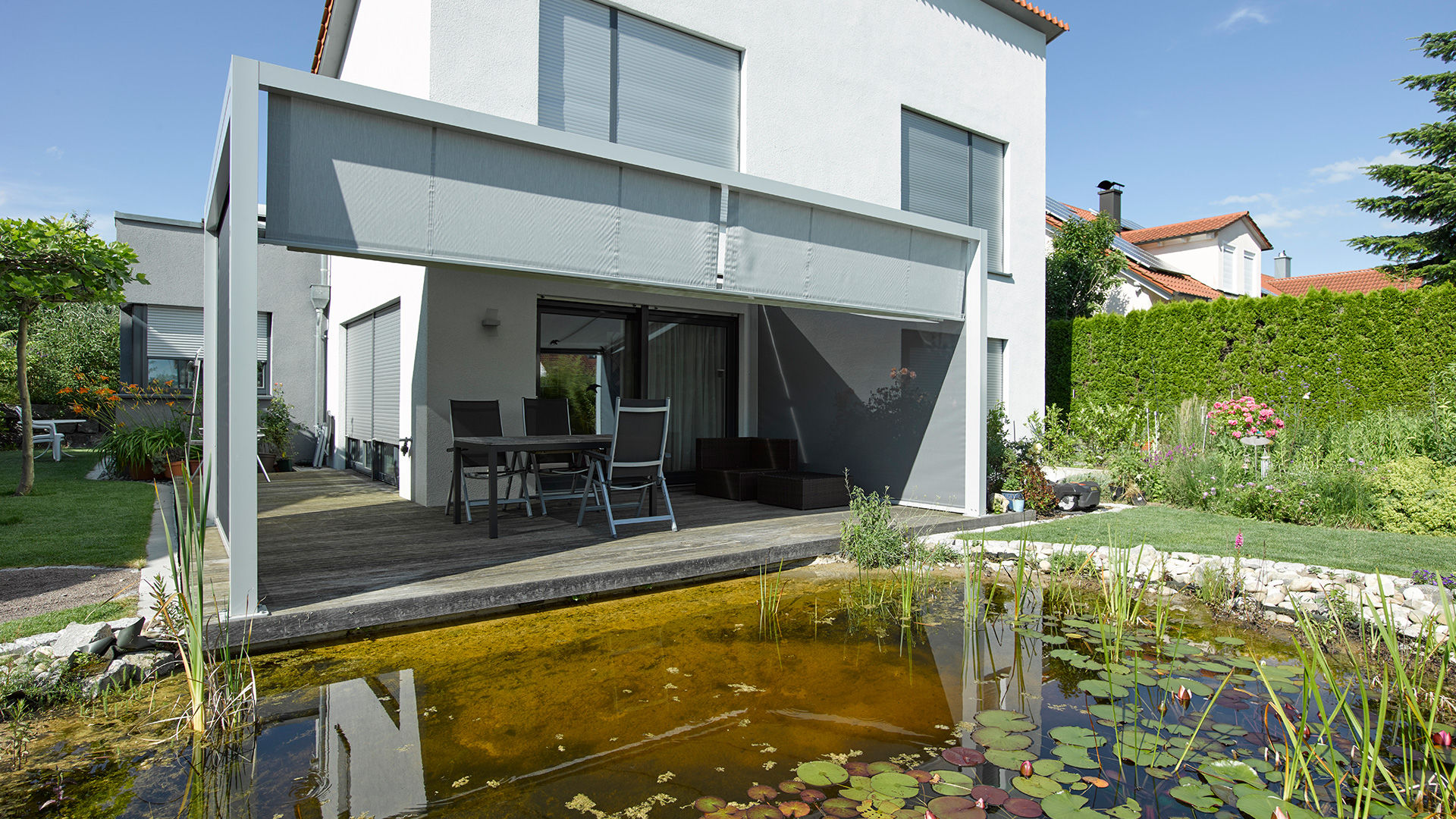 Moderne Design-Markisen für optimalen Sonnenschutz, Markisen Zanker im Raum Stuttgart Markisen Zanker im Raum Stuttgart Nowoczesny ogród