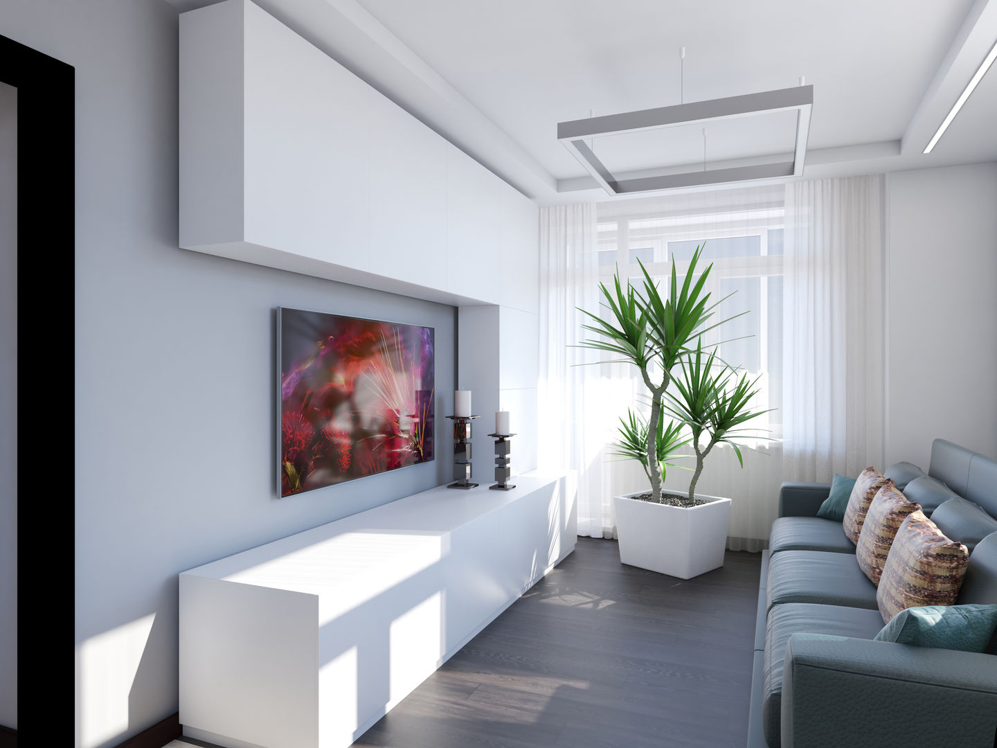 Квартира 76,8 кв. м в Москве, Андреевы.РФ Андреевы.РФ Modern living room