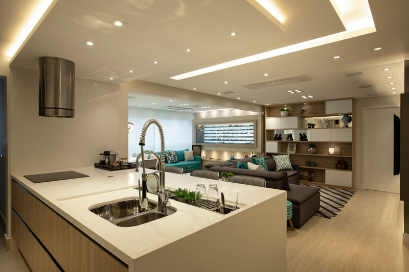 Apto. Vereda Reserva IV, LAM Arquitetura | Interiores LAM Arquitetura | Interiores Built-in kitchens