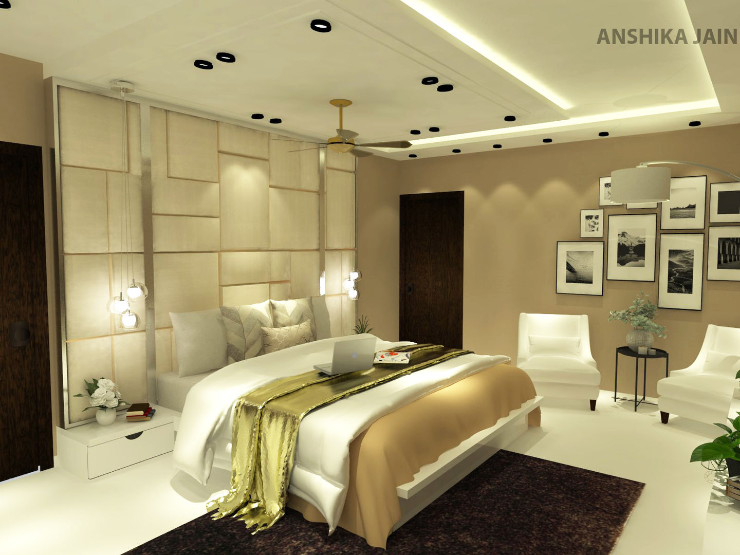 Residence (Interior Project), Inaraa Designs Inaraa Designs Nowoczesna sypialnia