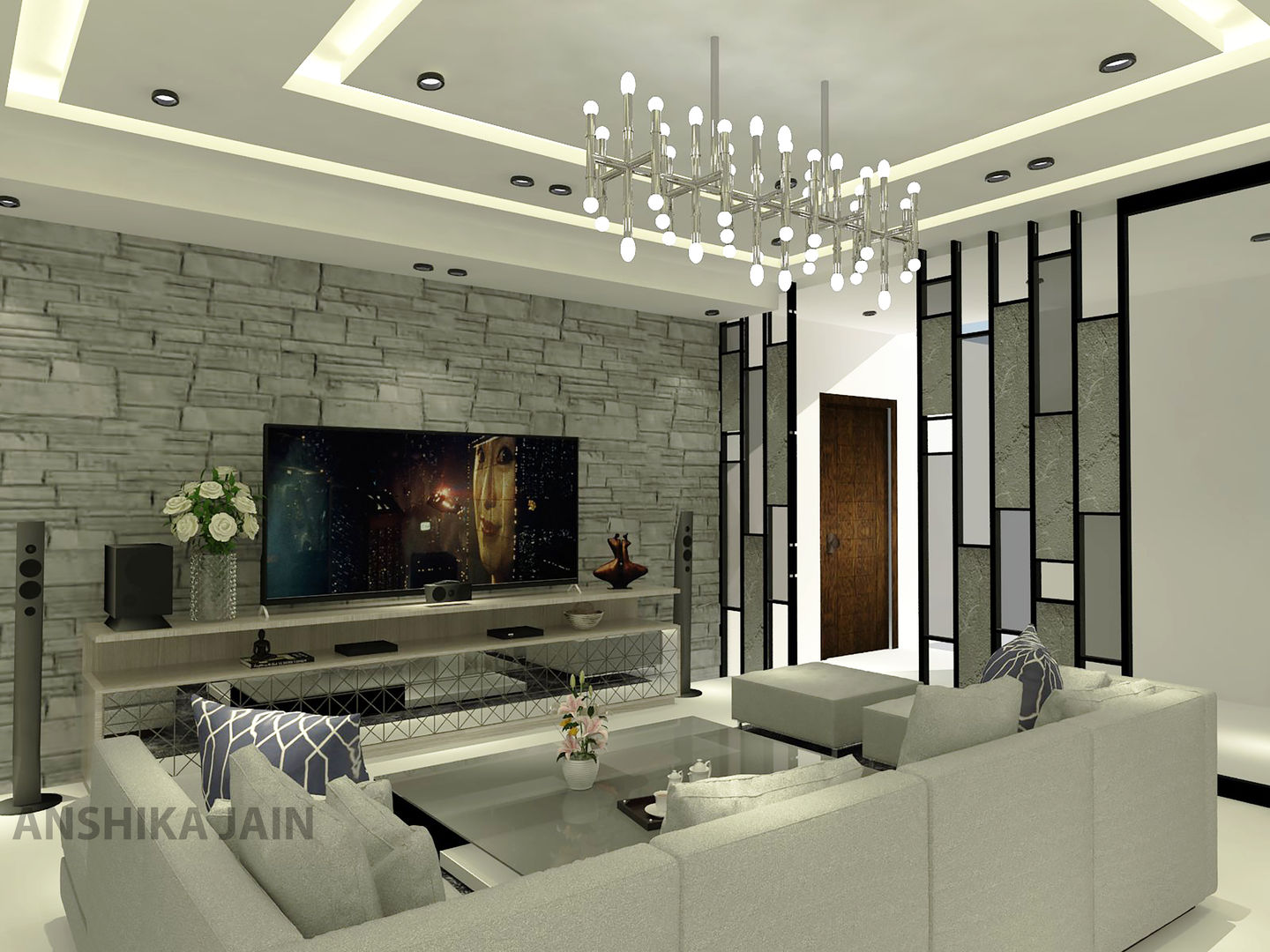 Residence (Interior Project), Inaraa Designs Inaraa Designs Nowoczesny salon